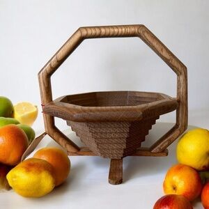 Coquette Creations Collapsible Wooden Handmade Octagon Trivet Basket